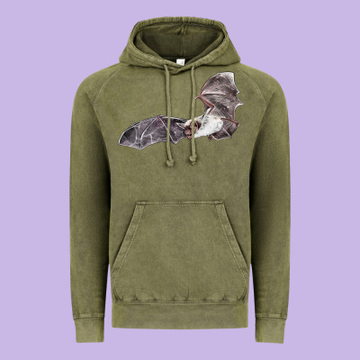 Mexican Free Tailed Bat Vintage Hoodie Designed By Lillyallendesigns