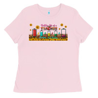 Bubblegum Pink battery life of a teacher libbey glass Ladies Tee - BundleAndBundleShop