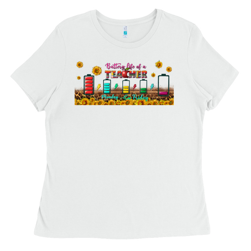 Battery Life Of A Teacher Libbey Glass Ladies Tee by BundleAndBundleShop | Teevron