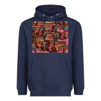 Navy valentines day violin and cowboy boots country music Heavyweight Hoodie - Jasminsmagicworld