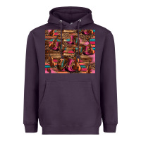 Plum valentines day violin and cowboy boots country music Heavyweight Hoodie - Jasminsmagicworld