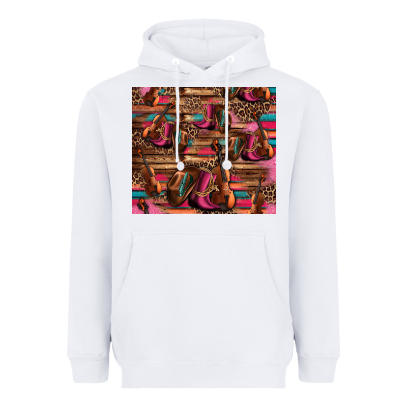 Valentines Day Violin And Cowboy Boots Country Music Heavyweight Hoodie by Jasminsmagicworld | Teevron