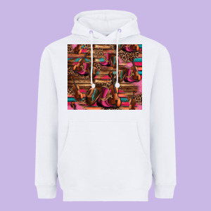Valentines Day Violin And Cowboy Boots Country Music Heavyweight Hoodie Designed By Jasminsmagicworld