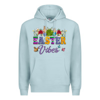 Blue Mist easter vibes and butterfly with bunny and flowers Premium Hoodie - Artiststas
