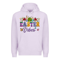 Lilac easter vibes and butterfly with bunny and flowers Premium Hoodie - Artiststas