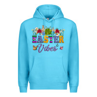 Ocean Blue easter vibes and butterfly with bunny and flowers Premium Hoodie - Artiststas