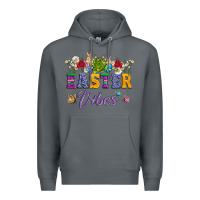Rock easter vibes and butterfly with bunny and flowers Premium Hoodie - Artiststas