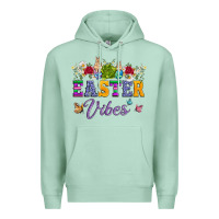 Seafoam easter vibes and butterfly with bunny and flowers Premium Hoodie - Artiststas