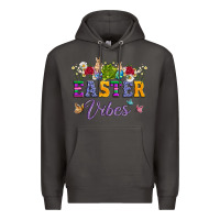 Smoke easter vibes and butterfly with bunny and flowers Premium Hoodie - Artiststas