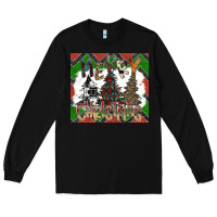 Black merry Christmas Long Sleeve Tee - CowhideDigitalArt
