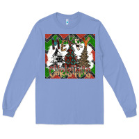 Colony Blue merry Christmas Long Sleeve Tee - CowhideDigitalArt