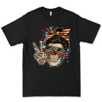 Black American Mother skull Premium Tee - FaDigitalArtStudio