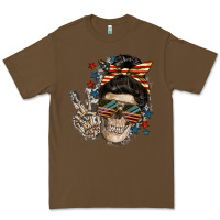 Cacao American Mother skull Premium Tee - FaDigitalArtStudio