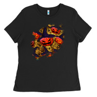 Black halloween pumpkin patch  2 Ladies Tee - BundleAndBundleShop