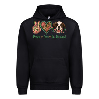 Black Peace Love St. Bernard Urban Hoodie - Jasminsmagicworld