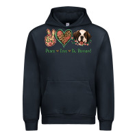 Navy Peace Love St. Bernard Urban Hoodie - Jasminsmagicworld