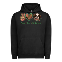 Pigment Black Peace Love St. Bernard Urban Hoodie - Jasminsmagicworld