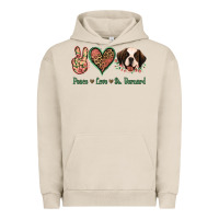 Pigment French Oak Peace Love St. Bernard Urban Hoodie - Jasminsmagicworld