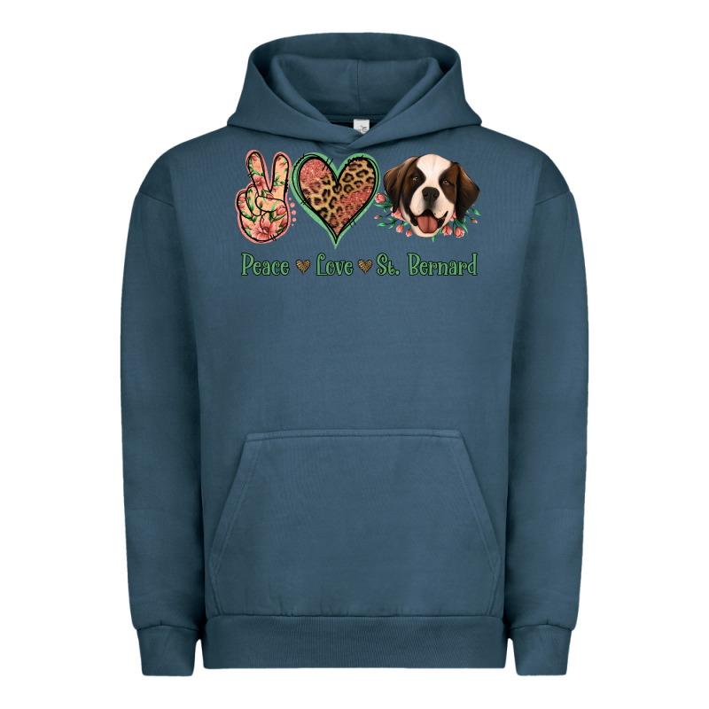 Peace Love St. Bernard Urban Hoodie by Jasminsmagicworld | Teevron