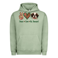 Pigment Oil Green Peace Love St. Bernard Urban Hoodie - Jasminsmagicworld