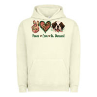 Pigment Pistachio Peace Love St. Bernard Urban Hoodie - Jasminsmagicworld