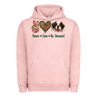 Pigment Salmon Peace Love St. Bernard Urban Hoodie - Jasminsmagicworld