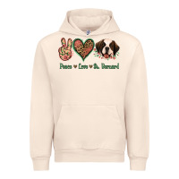 Sandshell Peace Love St. Bernard Urban Hoodie - Jasminsmagicworld