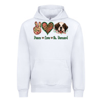 White Peace Love St. Bernard Urban Hoodie - Jasminsmagicworld