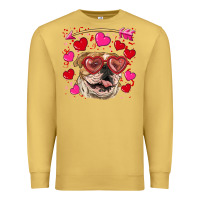 Antique Gold valentine's day  brown english bulldog Premium Sweatshirt - RanaPortraitStore