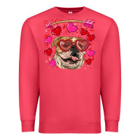 Cardinal valentine's day  brown english bulldog Premium Sweatshirt - RanaPortraitStore