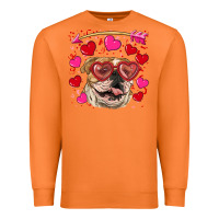 Carrot valentine's day  brown english bulldog Premium Sweatshirt - RanaPortraitStore