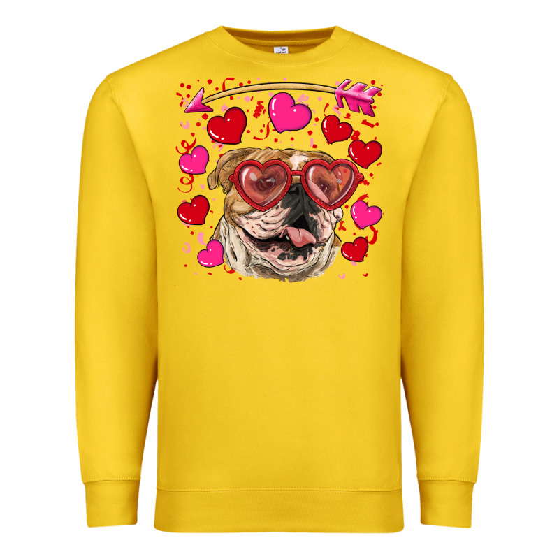 Valentine's Day  Brown English Bulldog Premium Sweatshirt by RanaPortraitStore | Teevron