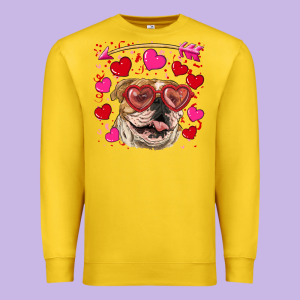 Valentine's Day  Brown English Bulldog Premium Sweatshirt Designed By Ranaportraitstore