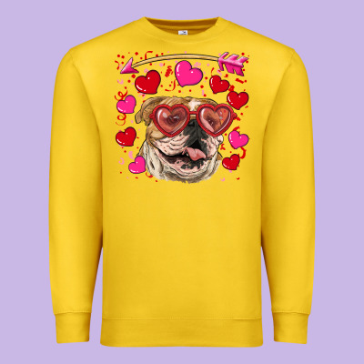 Valentine's Day  Brown English Bulldog Premium Sweatshirt Designed By Ranaportraitstore