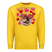 Lemon valentine's day  brown english bulldog Premium Sweatshirt - RanaPortraitStore