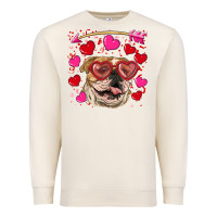 Sandshell valentine's day  brown english bulldog Premium Sweatshirt - RanaPortraitStore