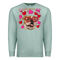 Seafoam valentine's day  brown english bulldog Premium Sweatshirt - RanaPortraitStore