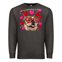 Smoke valentine's day  brown english bulldog Premium Sweatshirt - RanaPortraitStore
