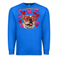 True Royal valentine's day  brown english bulldog Premium Sweatshirt - RanaPortraitStore