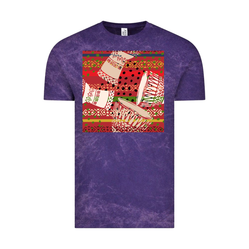 African Drum Colorful Seamless Pattern Vintage Tee by BundleAndBundleShop | Teevron