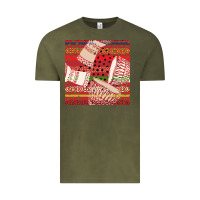 Vintage Olive african drum colorful seamless pattern Vintage Tee - BundleAndBundleShop