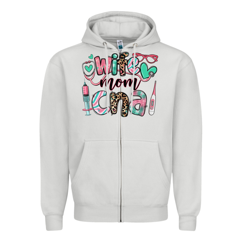 Wife Mom Cna Certified Nursing Assistant Zipper Hoodie by RanaPortraitStore | Teevron