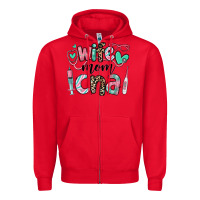 Red wife mom cna certified nursing assistant Zipper Hoodie - RanaPortraitStore