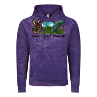 Cloud Purple Peace Love Peacock Vintage Hoodie - LillyAllenDesigns