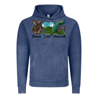 Vintage Denim Peace Love Peacock Vintage Hoodie - LillyAllenDesigns