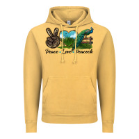 Vintage Mustard Peace Love Peacock Vintage Hoodie - LillyAllenDesigns