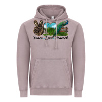 Vintage Zinc Peace Love Peacock Vintage Hoodie - LillyAllenDesigns