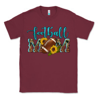Burgundy western leopard camouflage sunflowers  glitter mom football Classic Tee - Artiststas