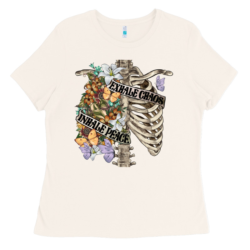 Inhale Peace Exhale Chaos Chest Ladies Tee by FaDigitalArtStudio | Teevron