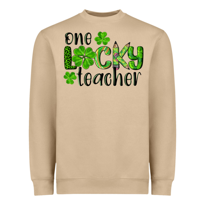 St. Patrick's Day One Lucky Teacher Heavyweight Sweatshirt by RanaPortraitStore | Teevron